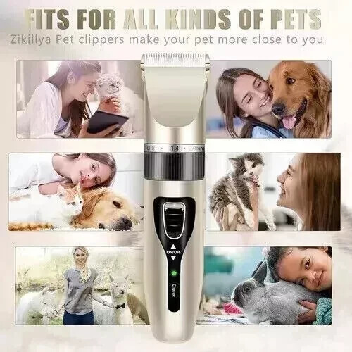 Dog Cat Pet Grooming Kit Rechargeable Cordless Electric Hair Clipper Trimmer Set