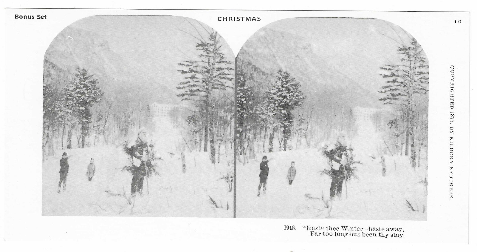 Haste Thee Winter, Hast Away..., 1978 Reproduction Stereoview