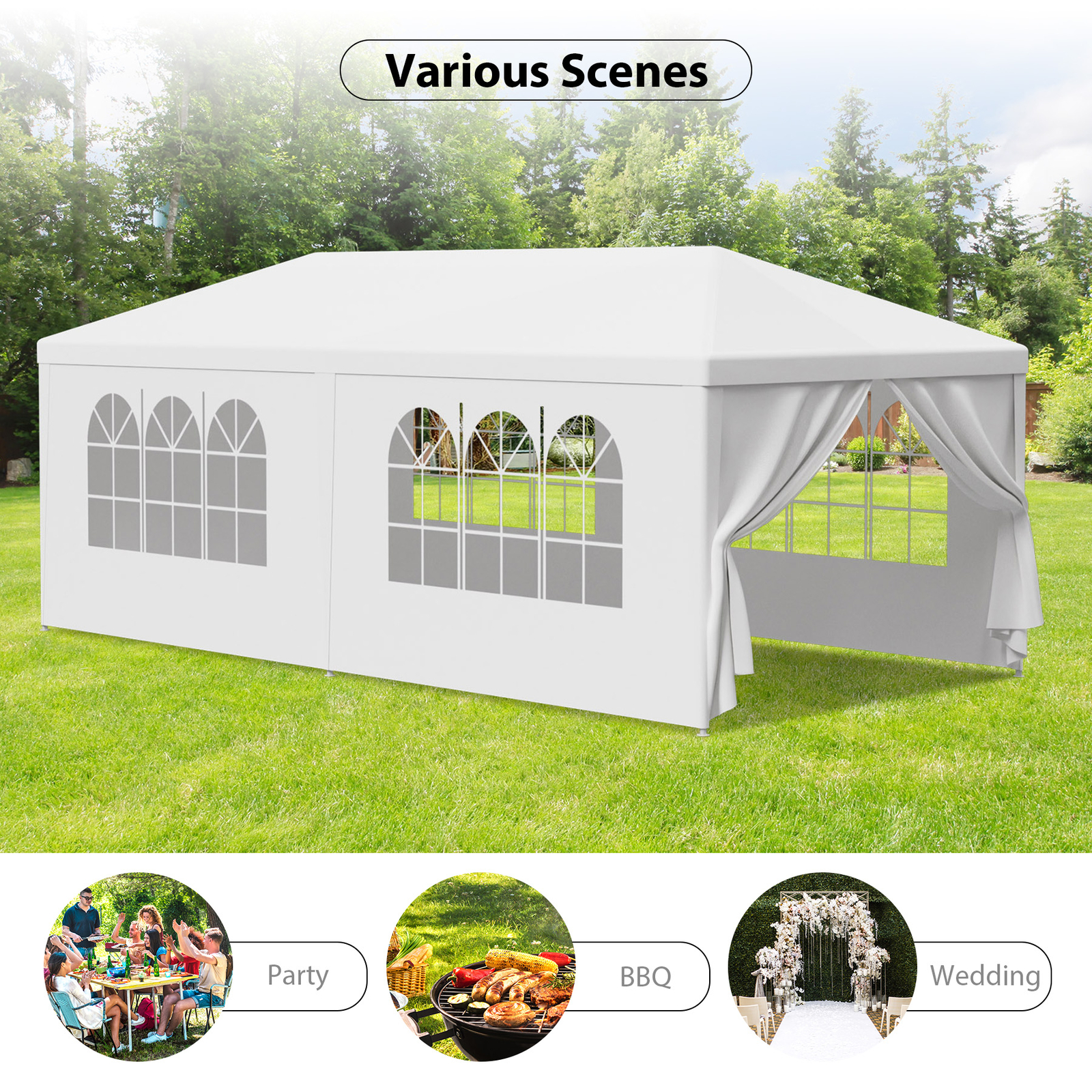 10X20 Outdoor Wedding Party Tent Gazebo Canopy w/Removable Sidewalls BBQ Events