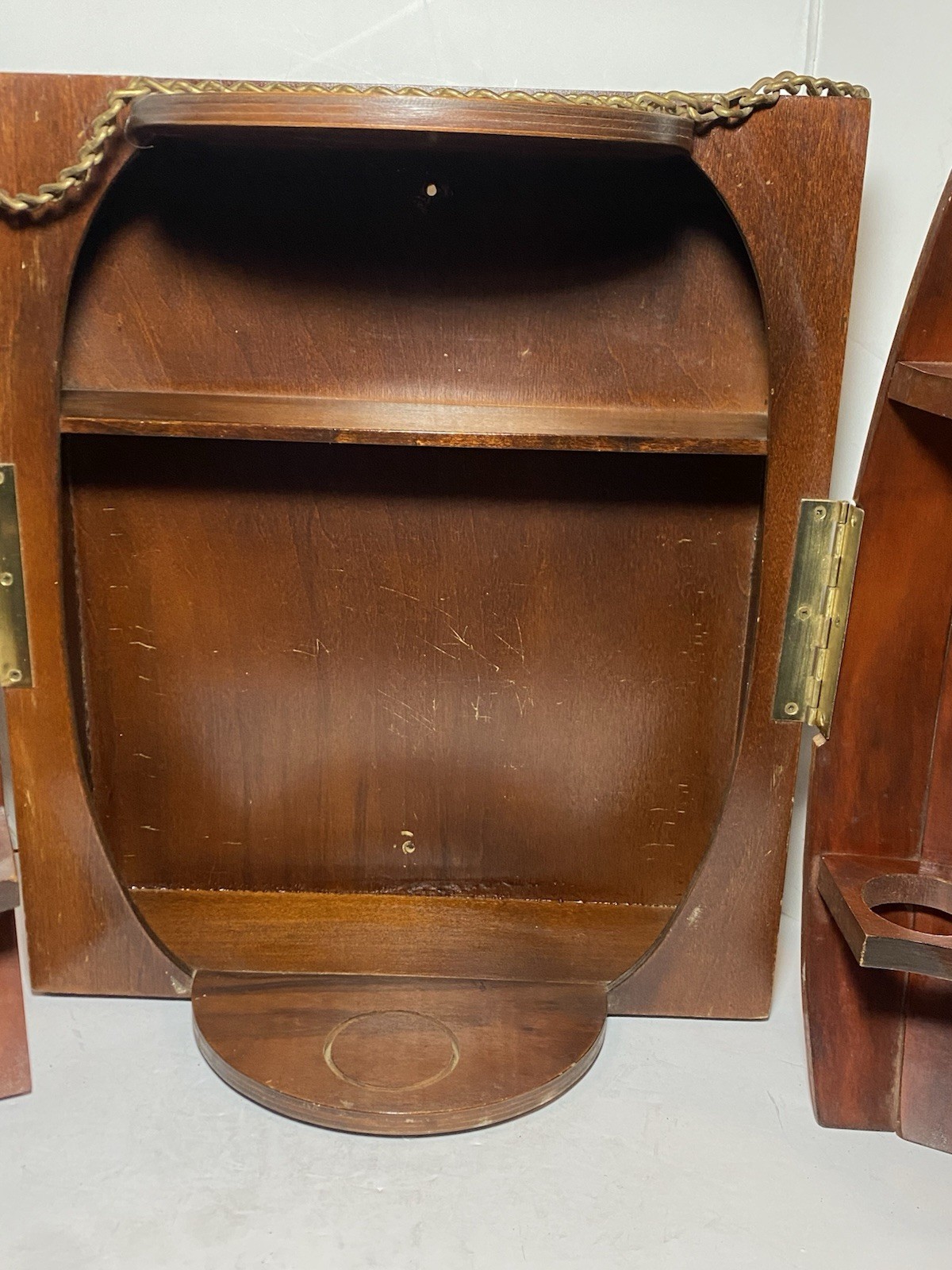 Vintage MCM Wood Barrel Bar Liquor Cabinet Man Cave She Shed