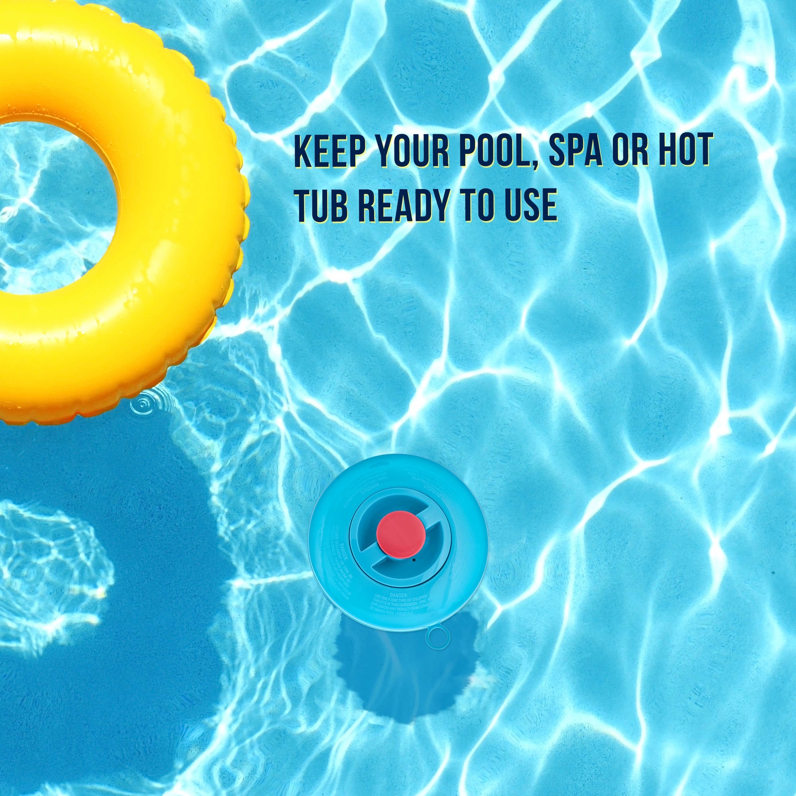 U.S. Pool Supply Cleaner Floater Dispenser, Pop-Up Refill Indicator, 3" Tablets