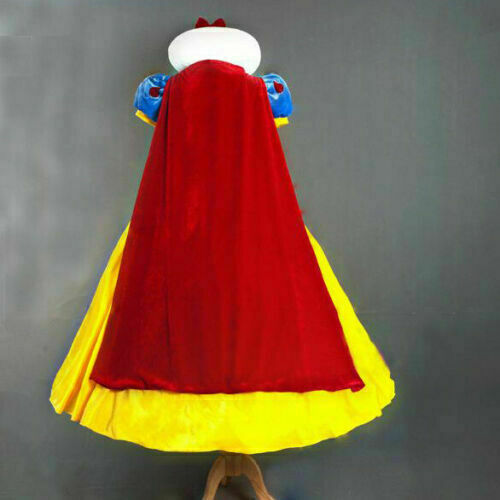 Snow White Princess Costume Dress Petticoat Headband For Adult Halloween Cosplay