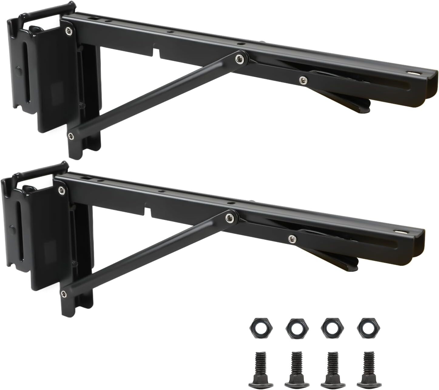 12''Double Fittings E Track Shelf Bracket- Hinged Collapsible Table Brackets
