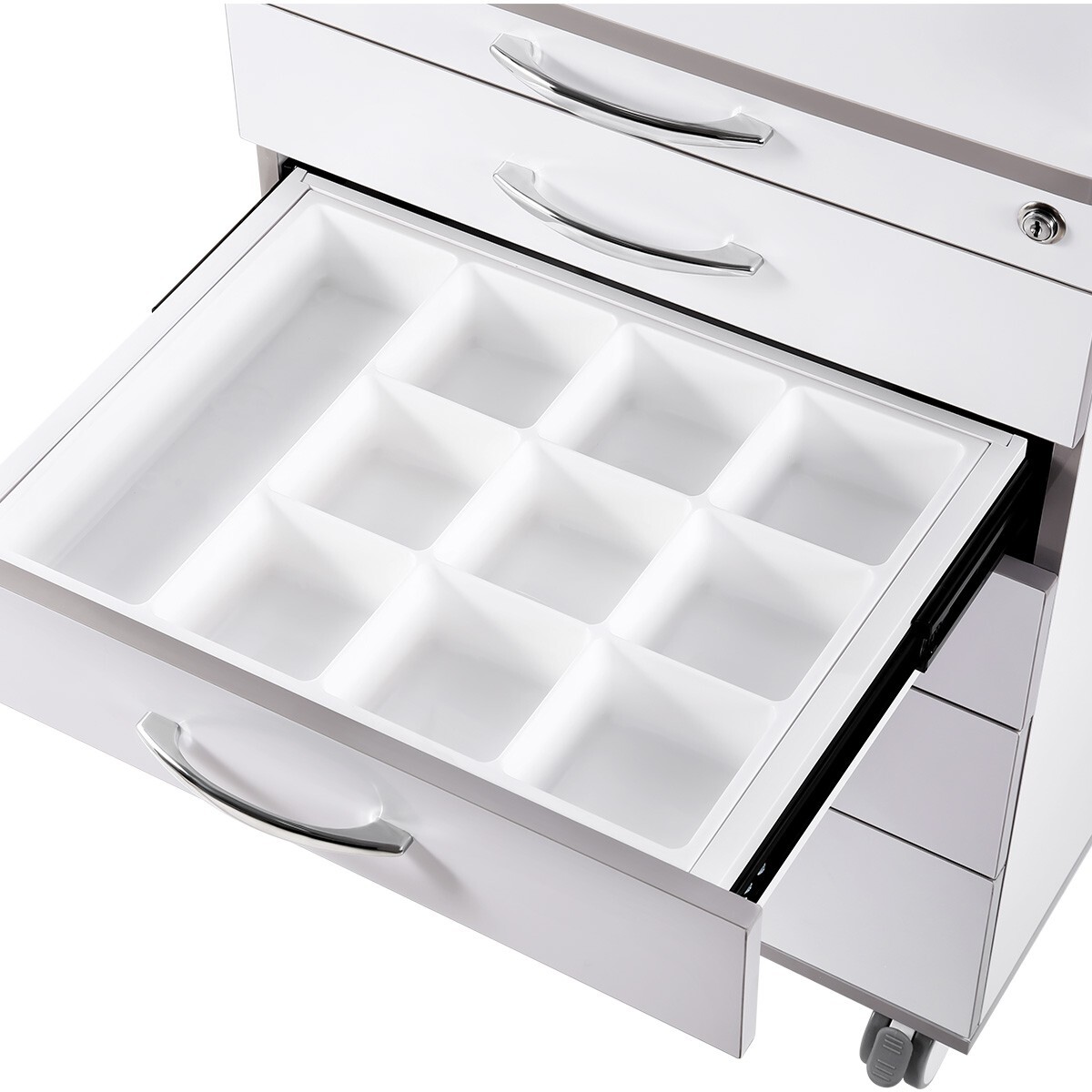 5 Drawers Dental Medical Storage Cabinet Mobile Rolling Utility Storage Cart