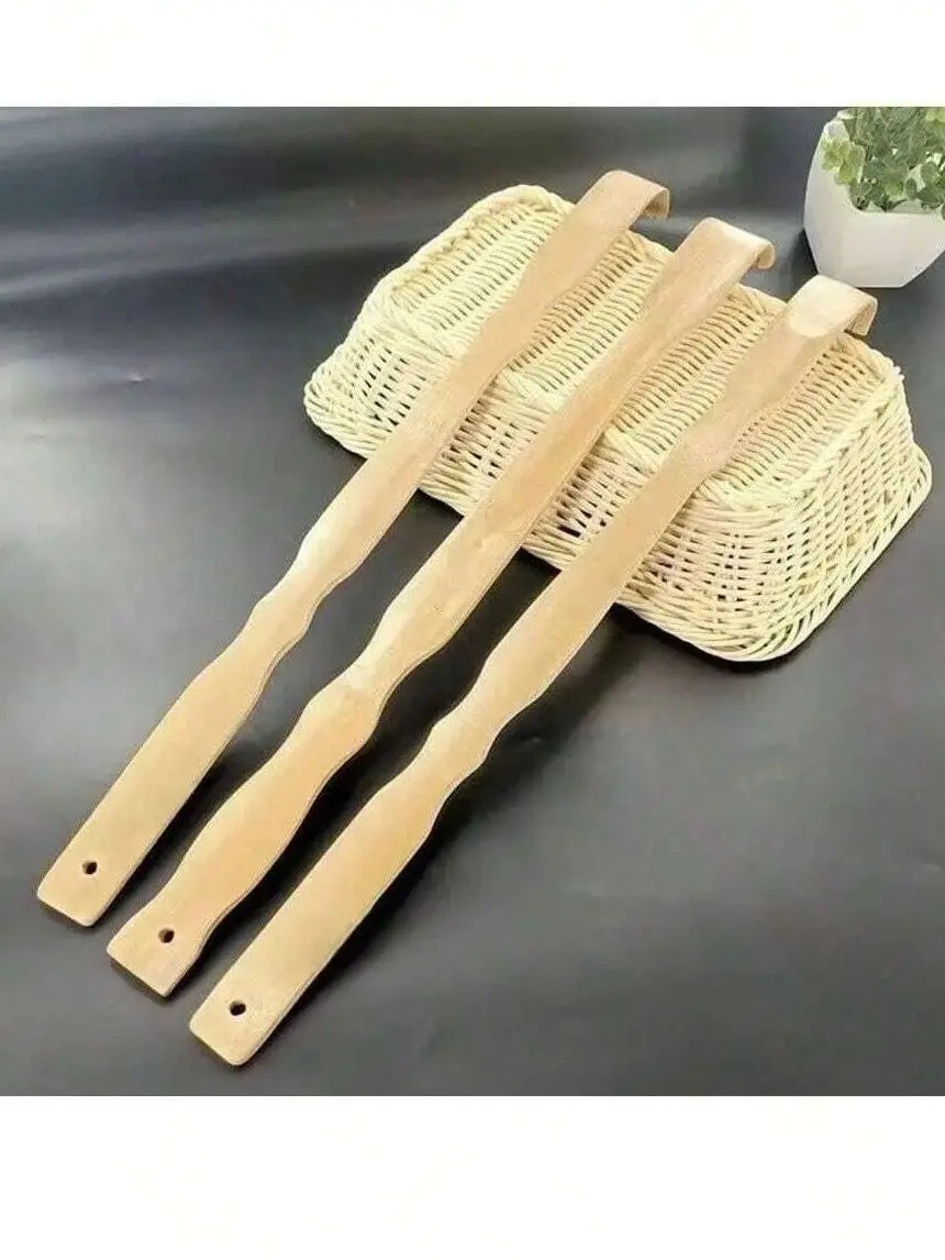 3pcs Long Handle Back Scratcher Natural Bamboo Pick Itch Relief Handcraft Tools