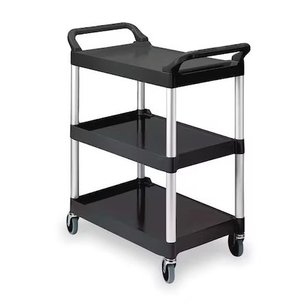 Rubbermaid Commercial Fg342488bla Dual-Handle Utility Cart With Lipped Plastic