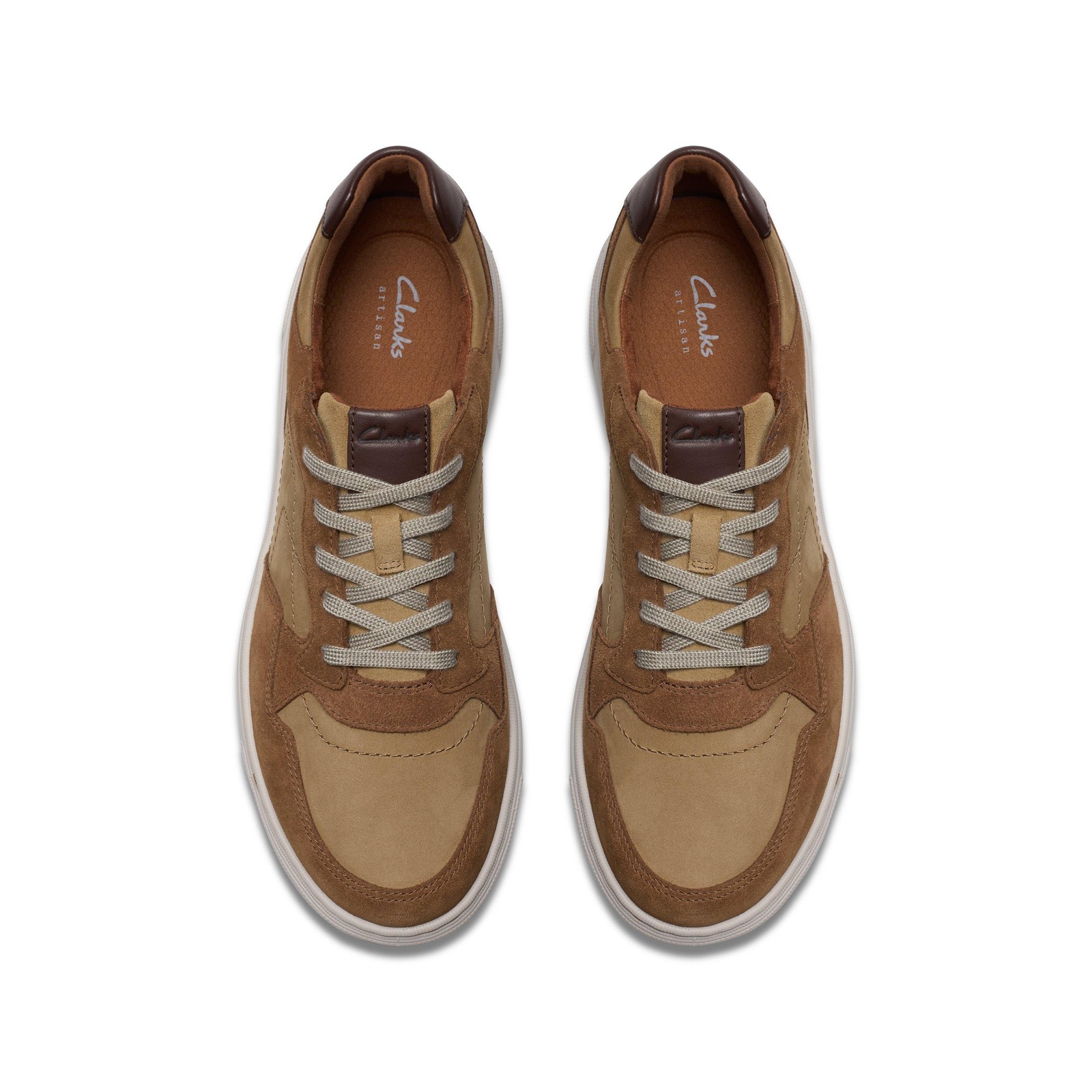 Clarks Mens Mapstone Sport Brown Leather Casual Shoes