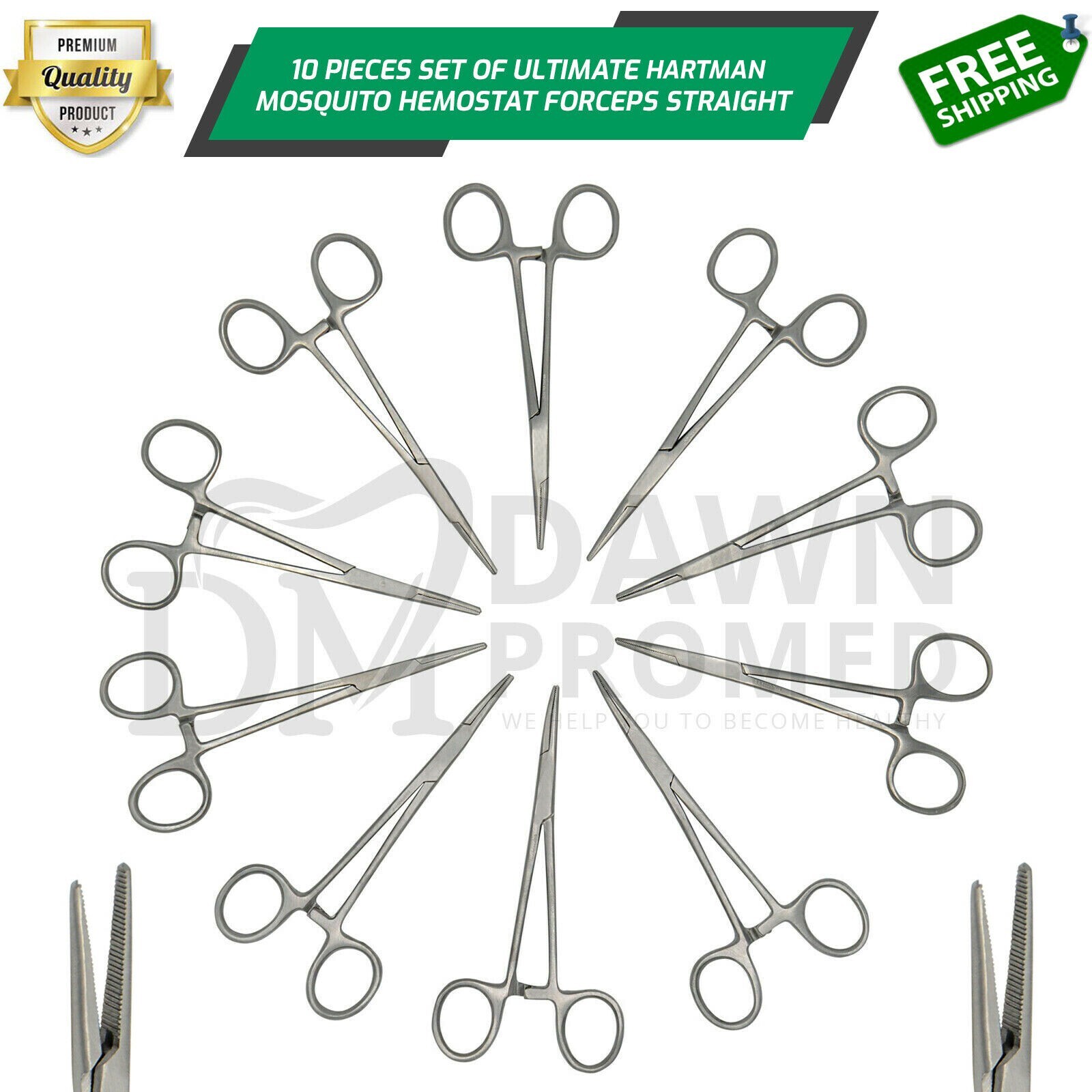 10 Pcs Mosquito Hemostat Locking Forceps 3.5" Straight Surgical Dental Medical