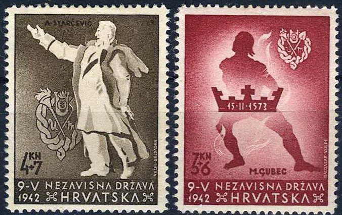 Croatia 1942 Heroes of Senj MH (SC# B16-B17)