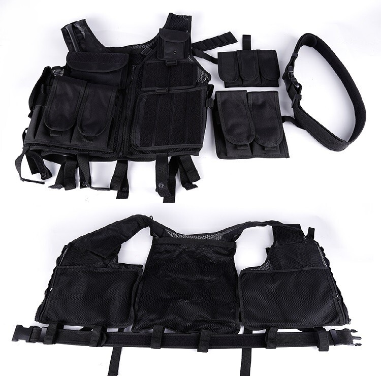 U.S Tactical Vest Military Police Airsoft Hunting Combat Training Gear Black