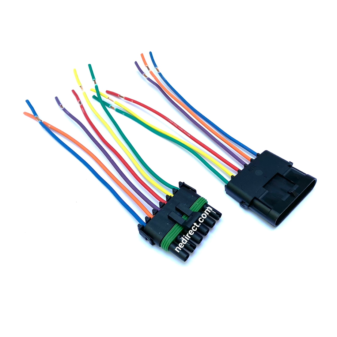14 AWG Assembled Delphi Weather Pack 6 Pin Sealed Connector Kit. 6" wire