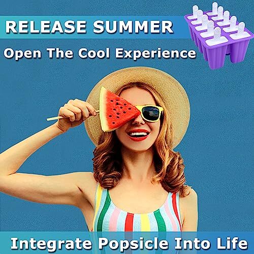 10-Cavity Silicone Popsicle Molds DIY Ice Pop Maker Ice Crea Molds