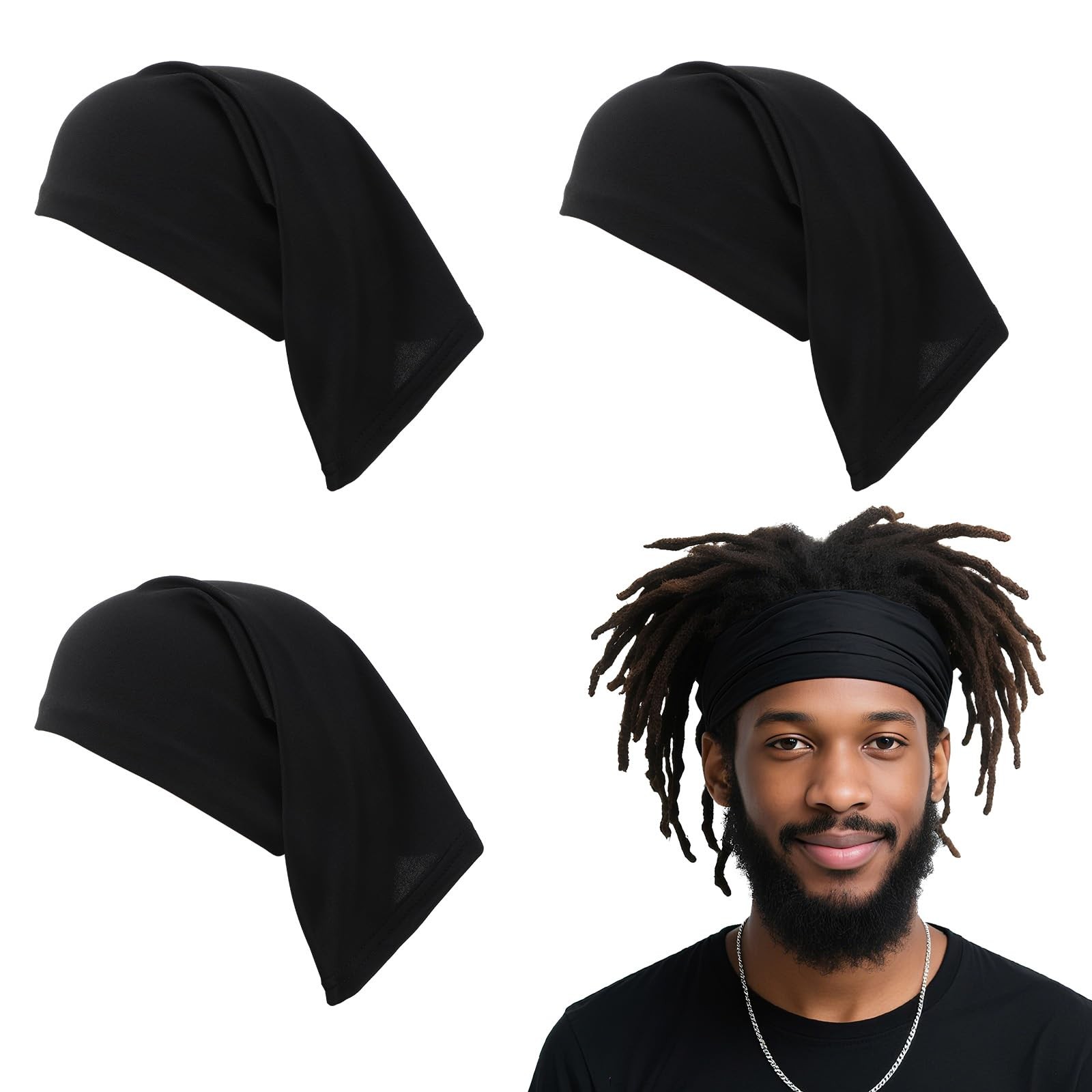 4pcs Dreads Cap, Loc Sock, Dreadlock Caps for Men, Soft and Comfortable, Tube