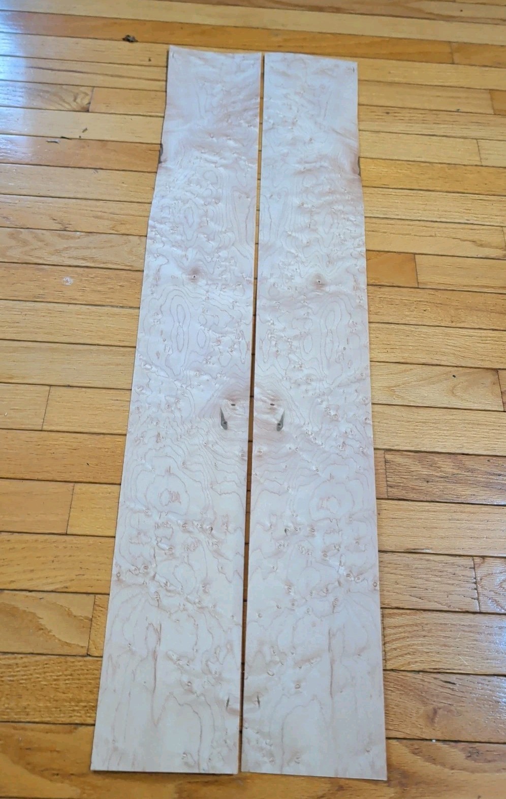 2 pieces of Birdseye maple veneer 39" x 5" each wood