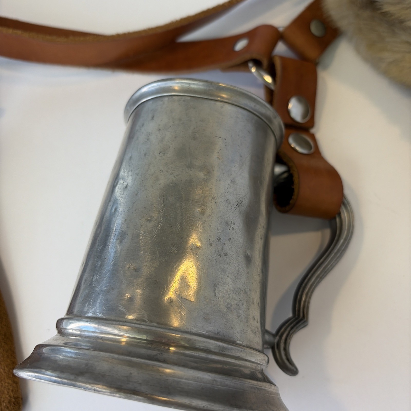 Renaissance Medieval Leather XXL Belt Fur/leatherPurse Stein Bag Handmade C Pics