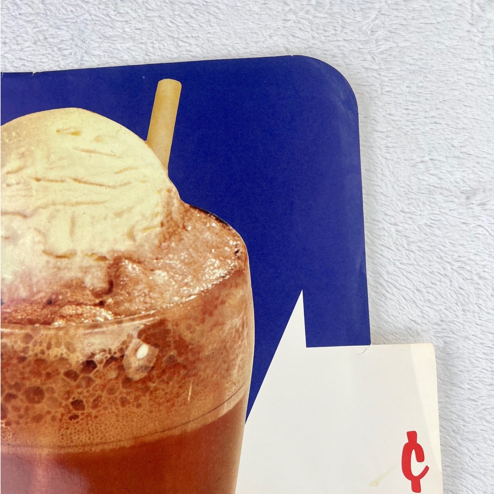 1950s Velvet Ice Cream Chocolate Vintage Diner Sign 25" Paper Soda Fountain USA