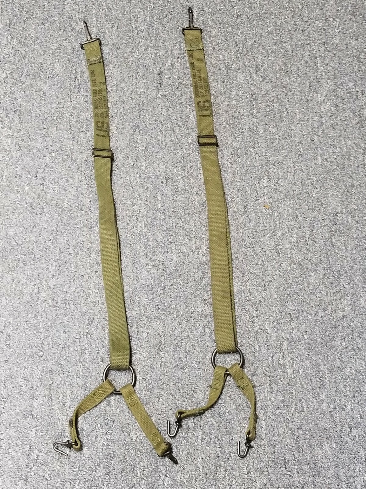 USMC O.D.  SUSPENDERS. SET OF 2.