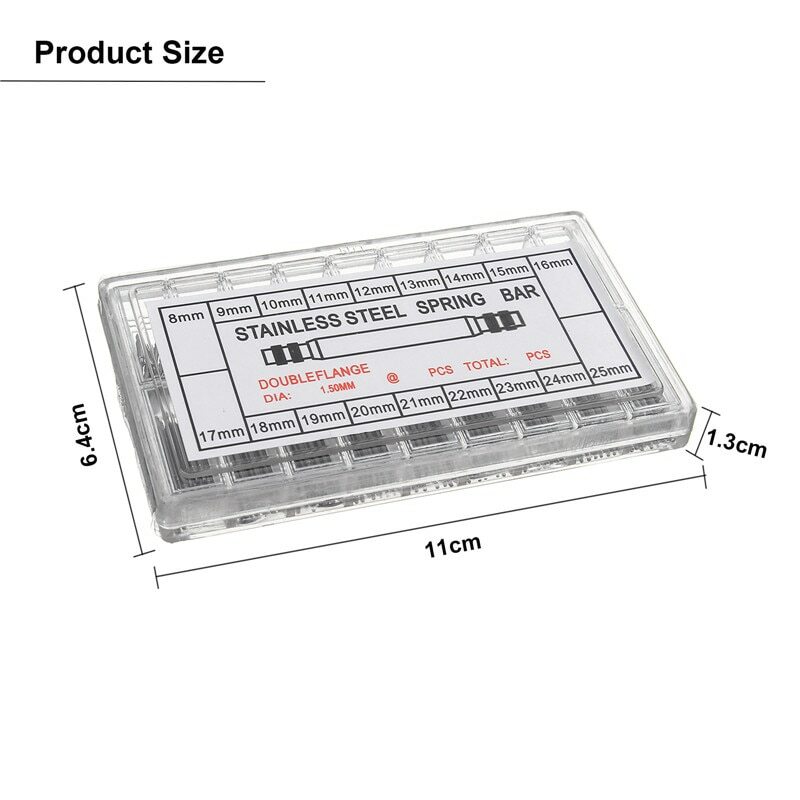 360pcs Watch PINS SPRING BARS Band Strap Link 8-25mm Repair Kit Stainless Steel