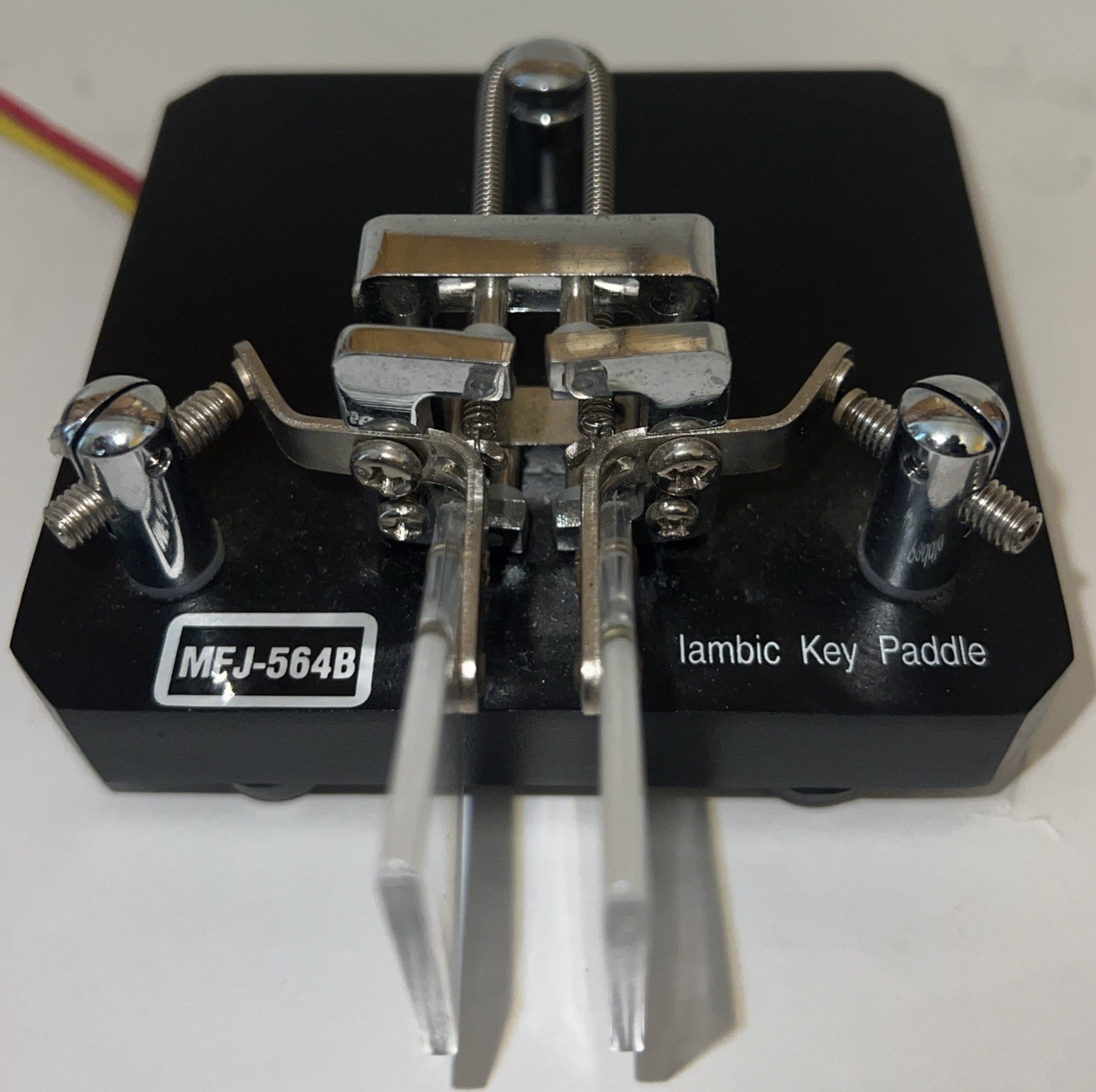 MFJ-564B Dual Iambic Key Paddle Ham Radio Key Morse Code Chrome/Black Base New