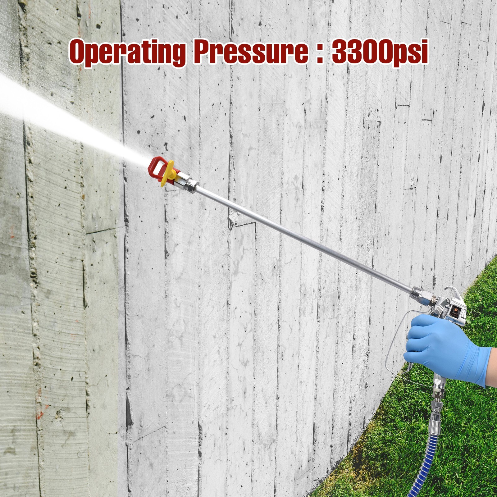 2.5HP Electric Airless Paint Sprayer High Efficient 3300PSI W/Extension Rod 110V