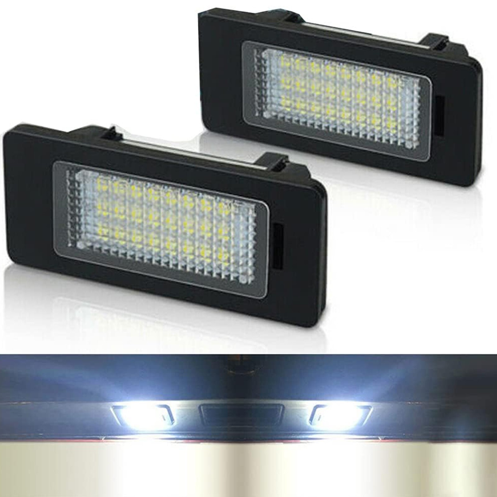 2x LED License Plate Light Tag Lamp Assembly White Canbus For BMW X1 X3 X4 X5 X6