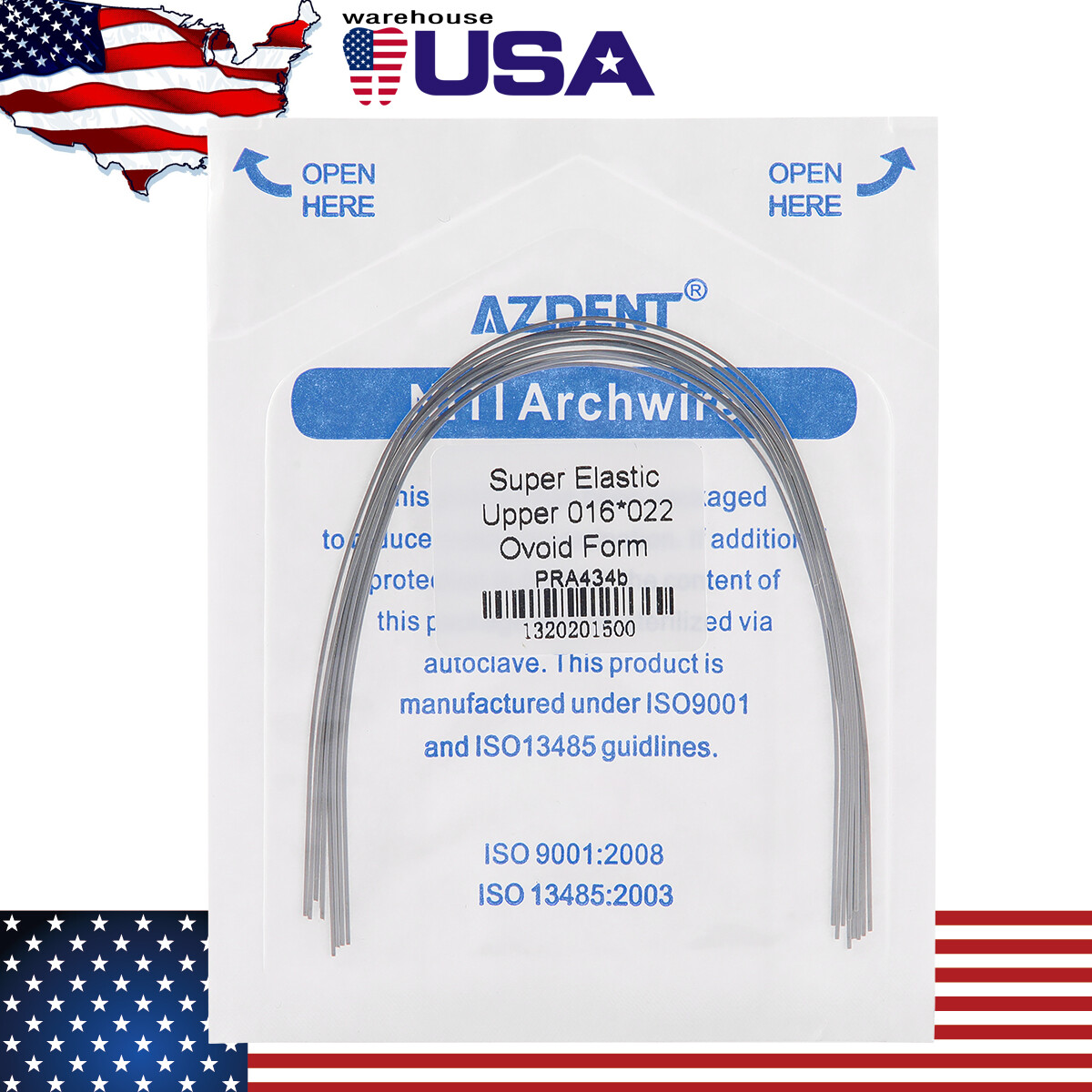 ortodoncia dental súper elástica niti arco cables Forma ovoide rectangular