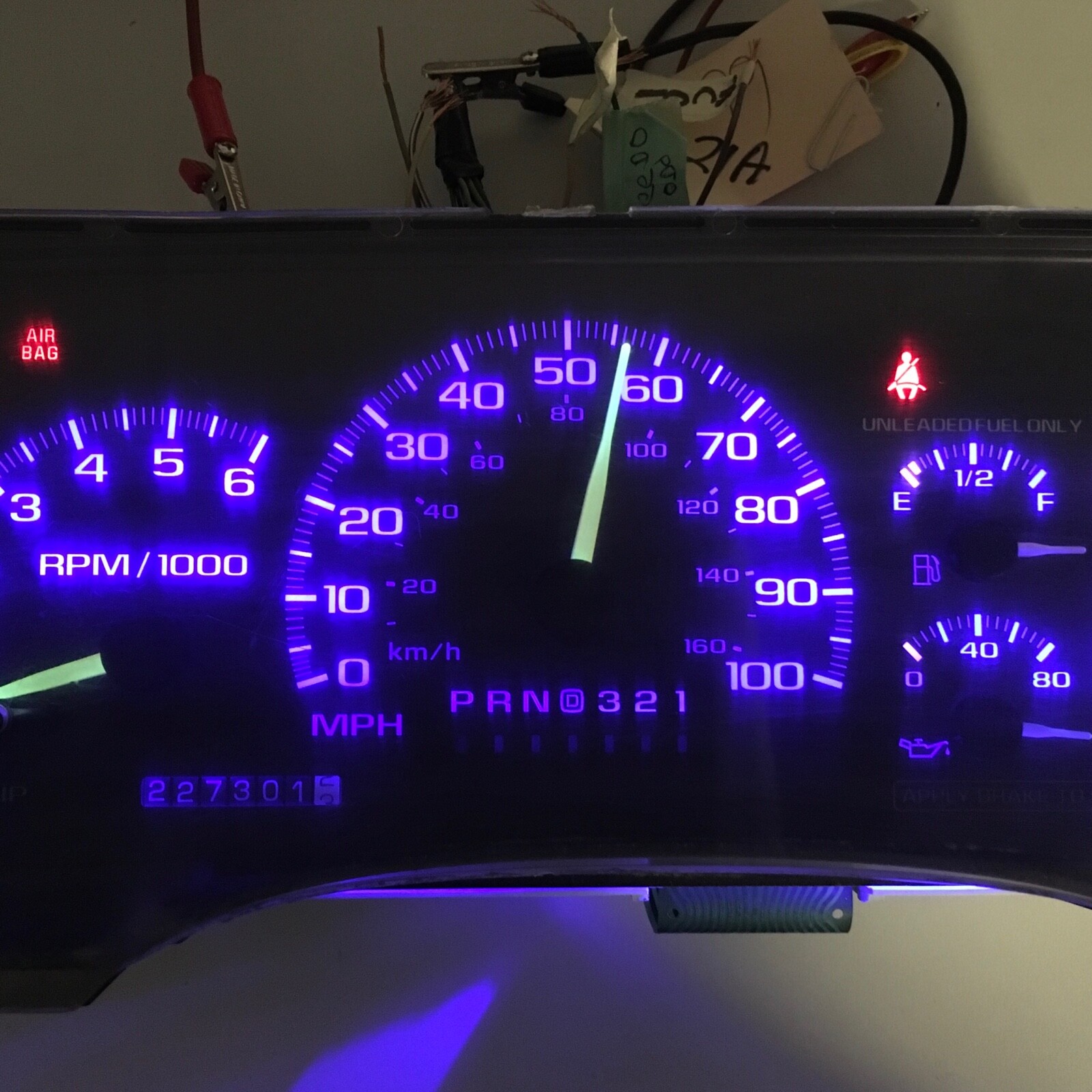 1995-1999 Chevy Speedometer,Silverado ,Tahoe , Blue LEDS