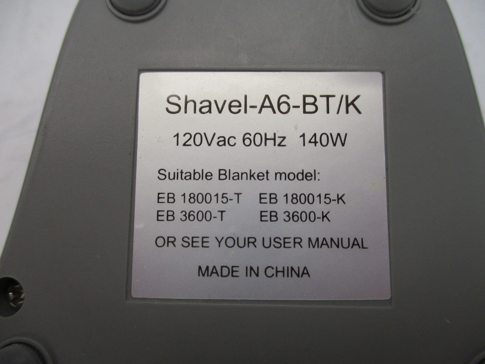 Shavel A6-BT/K Blanket Controller 120Vac 60Hz 140W Replacement Controller
