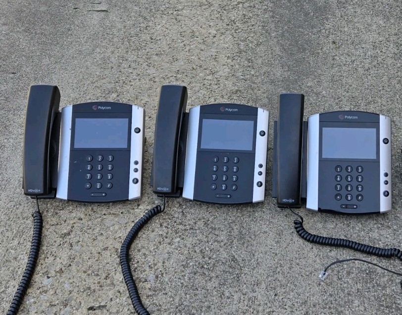 Lot Of 3 Polycom VVX 600 IP Phone - Black no Power Cords