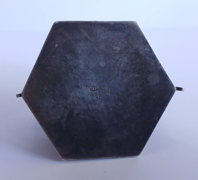 J BETINS RIGA LATVIA VINTAGE 875 SILVER SEAHORSE MOTIF SALT CELLAR