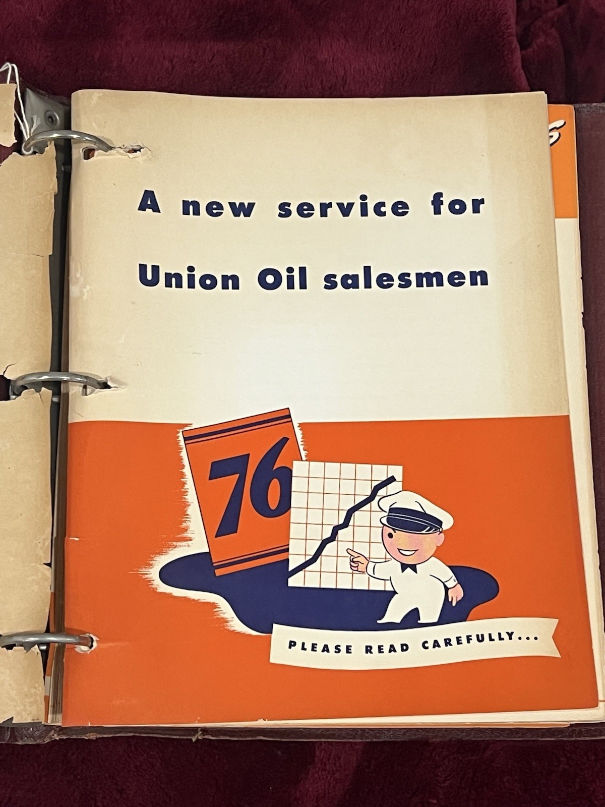 Union Oil Sales Builder Binder 1940s Internal Training Portfolio Illustrated