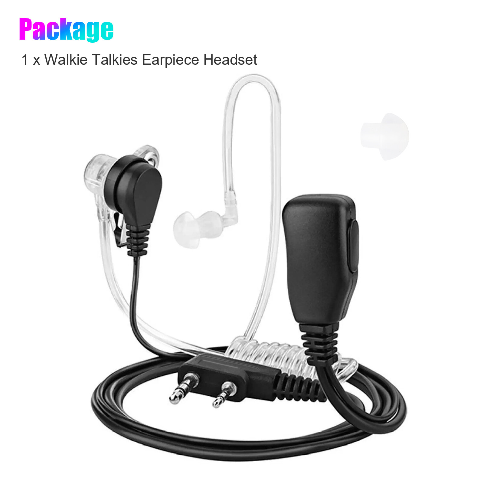 2Pin PPT Walkie Talkie Mic Earpiece Headset FBI-Style Security Radios Earphones