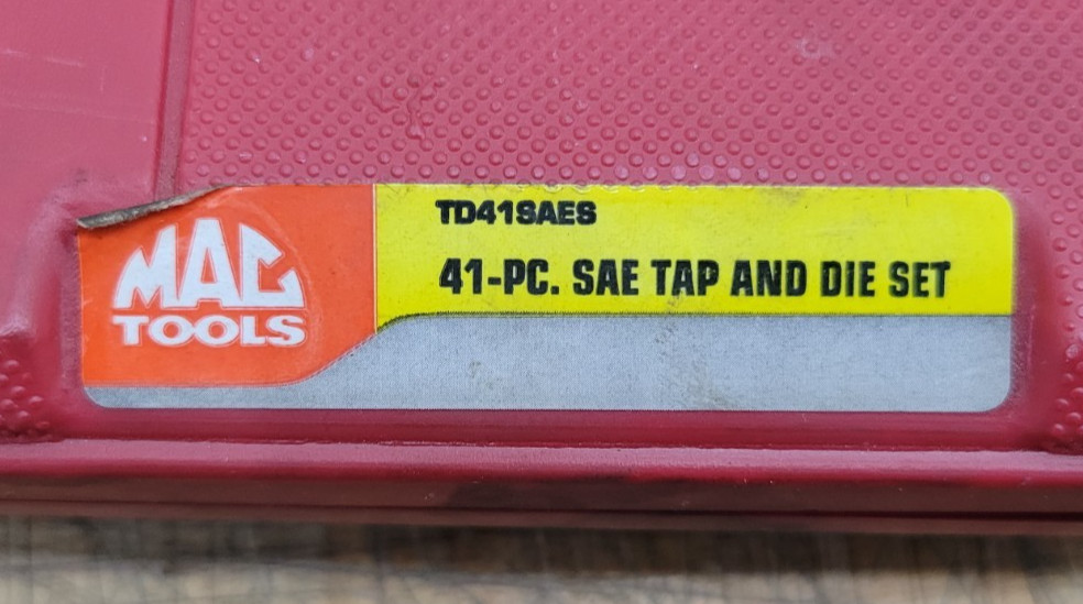 MAC Tools Tap and Hex Die Set 41 PC SAE TD41SAES - Pre-owned