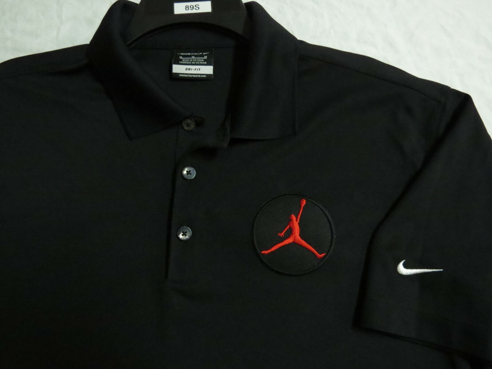 M-2XL Air Jordan Black Nike Dri-Fit Jumpman Men's #84A Polo