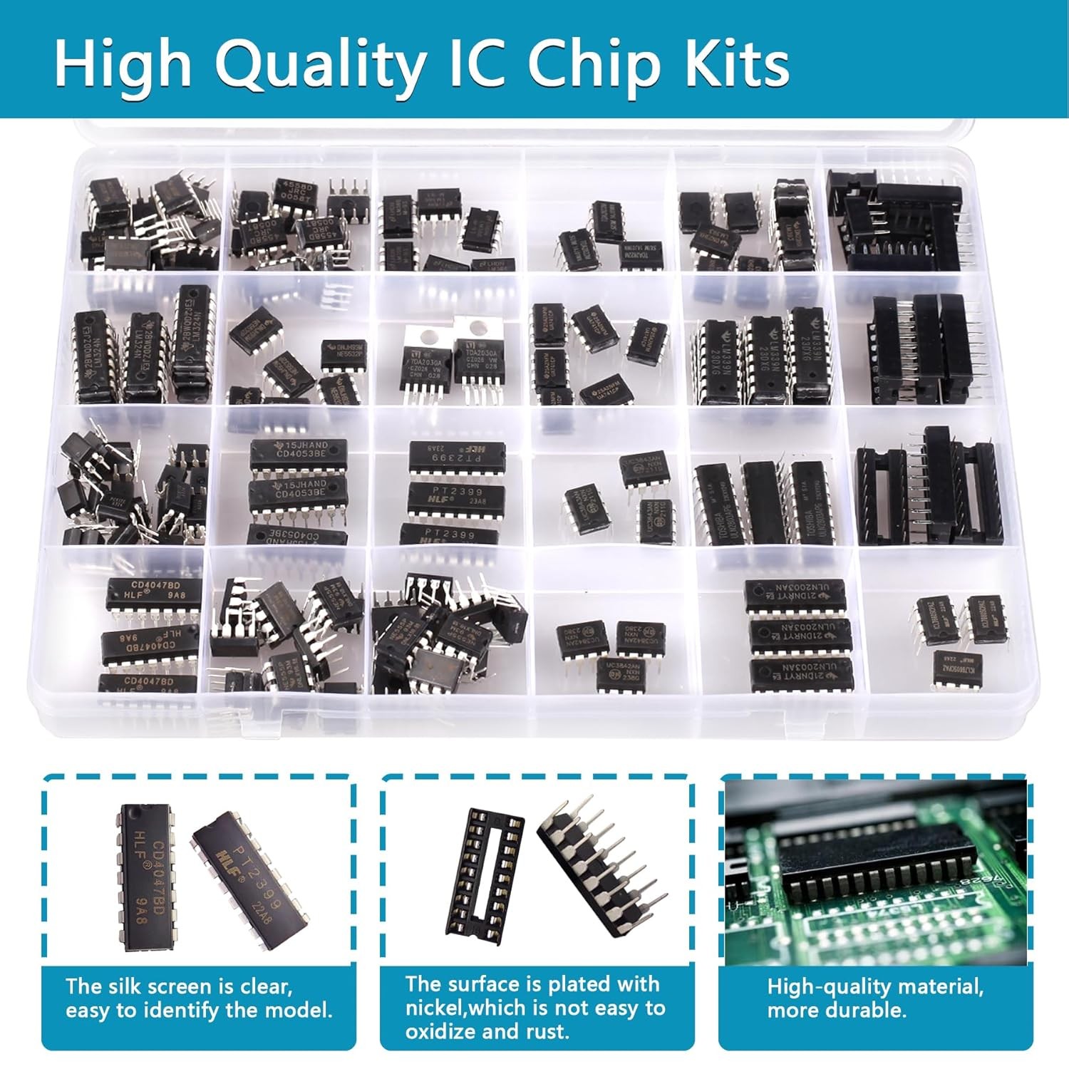 High Quality IC Chip Assortment Kit - 173 Pcs - Op Amp Comparators PhotoCou