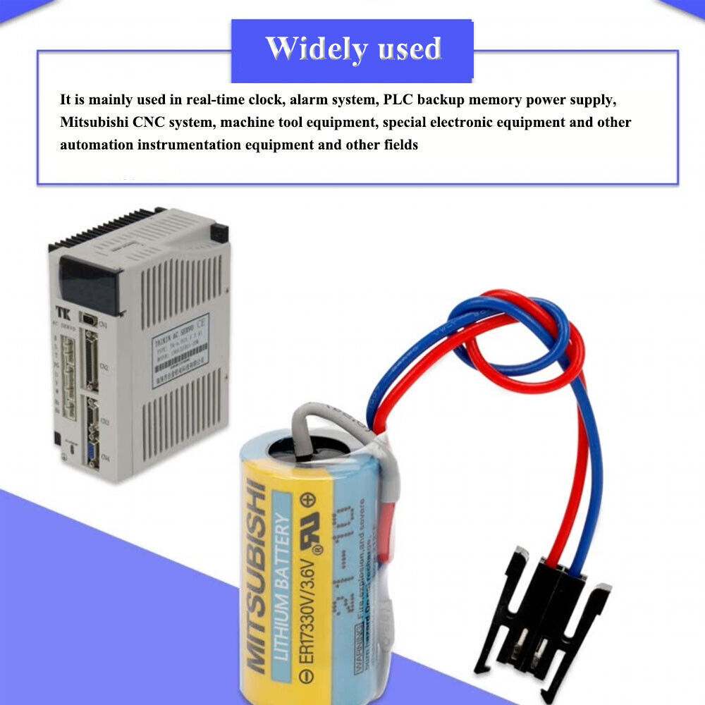 LOT (1-100 Pack) Mitsubishi A6BAT ER17330V/3.6V Size 2/3A PLC LI-ion Battery US