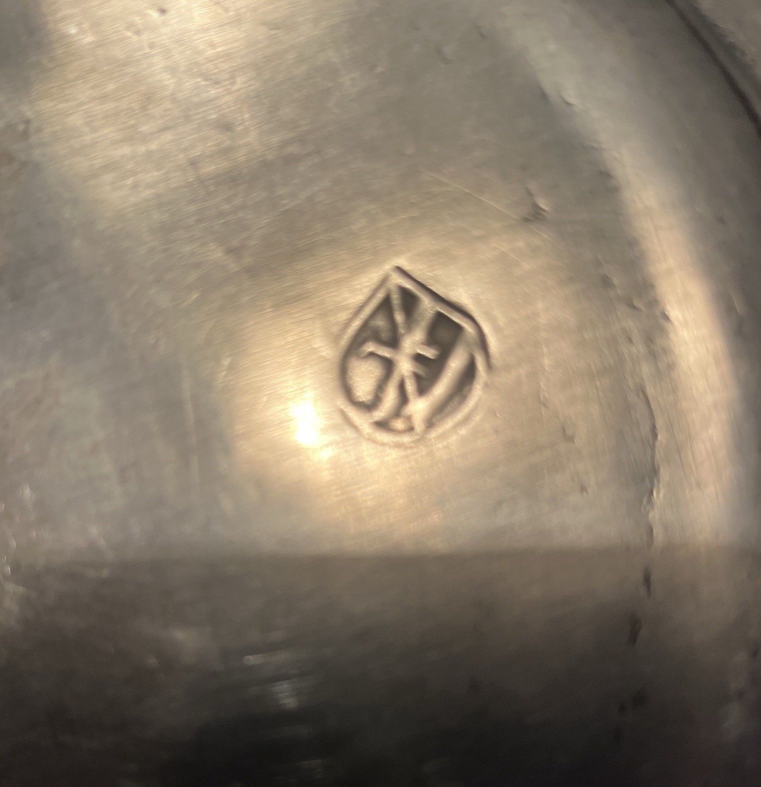 Large Pewter Plate Charger Dated 1670 - Marked/Stamped Handmade