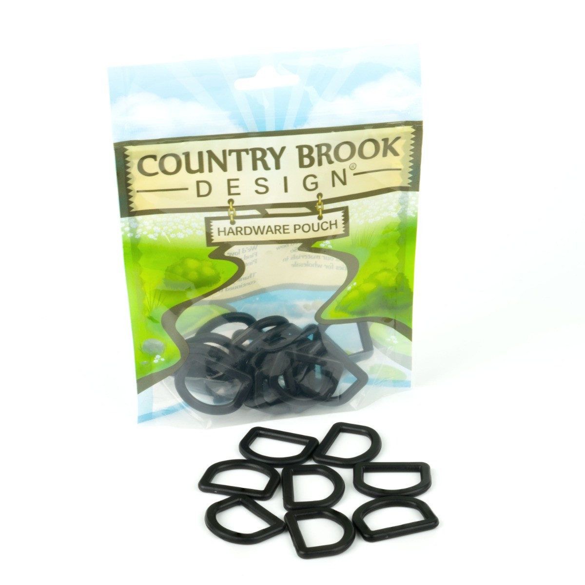 Country Brook Design® 1 Inch Black Plastic D-Rings, 50 Pack