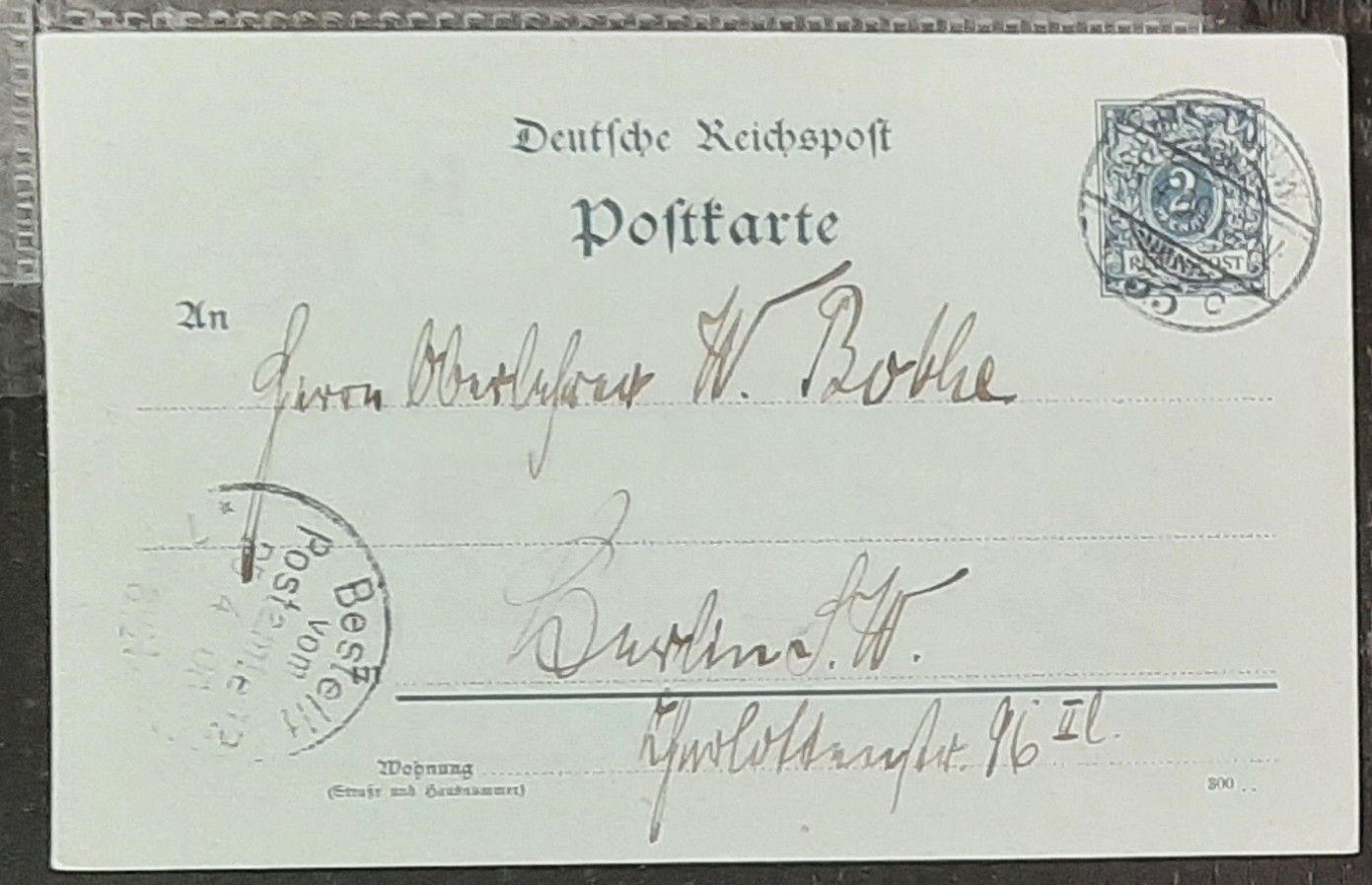 y(GER-857) GERMANY 1900 REICHPOST 2pf postal postcard used (3) different cards