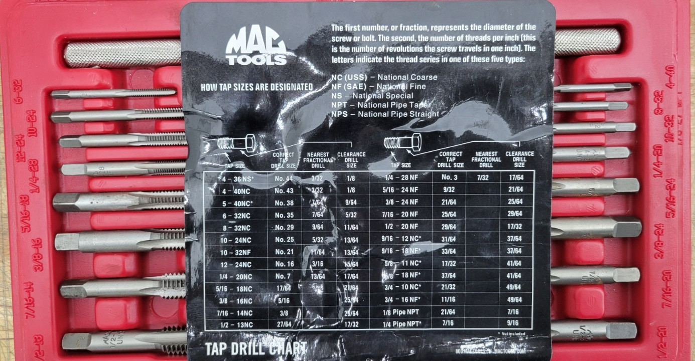 MAC Tools Tap and Hex Die Set 41 PC SAE TD41SAES - Pre-owned