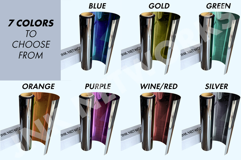 One Way Mirror Reflective Color UV Window Tint Film Home and Office (Purple)