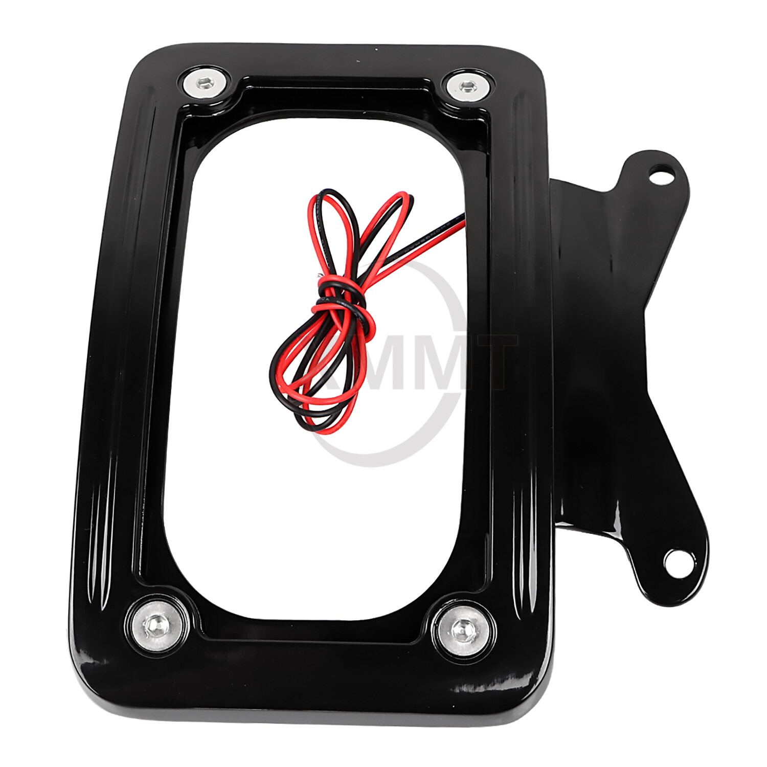 Black Curved License Plate Frame w/ LED Light For Harley Street Road Glide 10-23