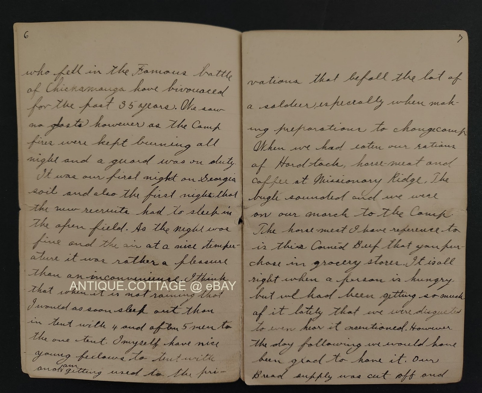 1898 antique DIARY SPANISH AMERICAN WAR soldier 20 pages military