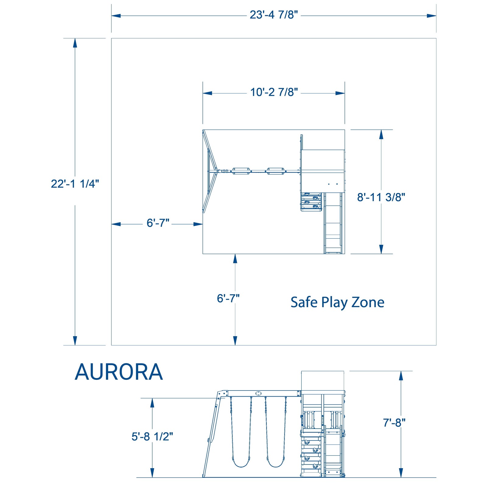 Aurora Wooden Cedar Swing Set
