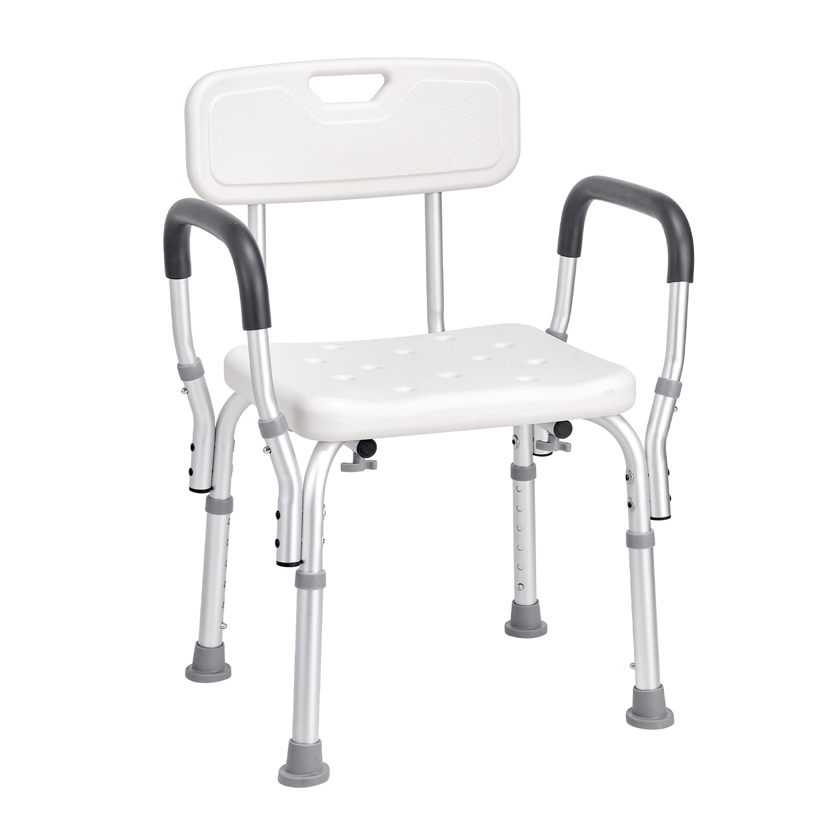 Shower Chair 350lb Adjustable Bath Bench Seat with Back and Arms
