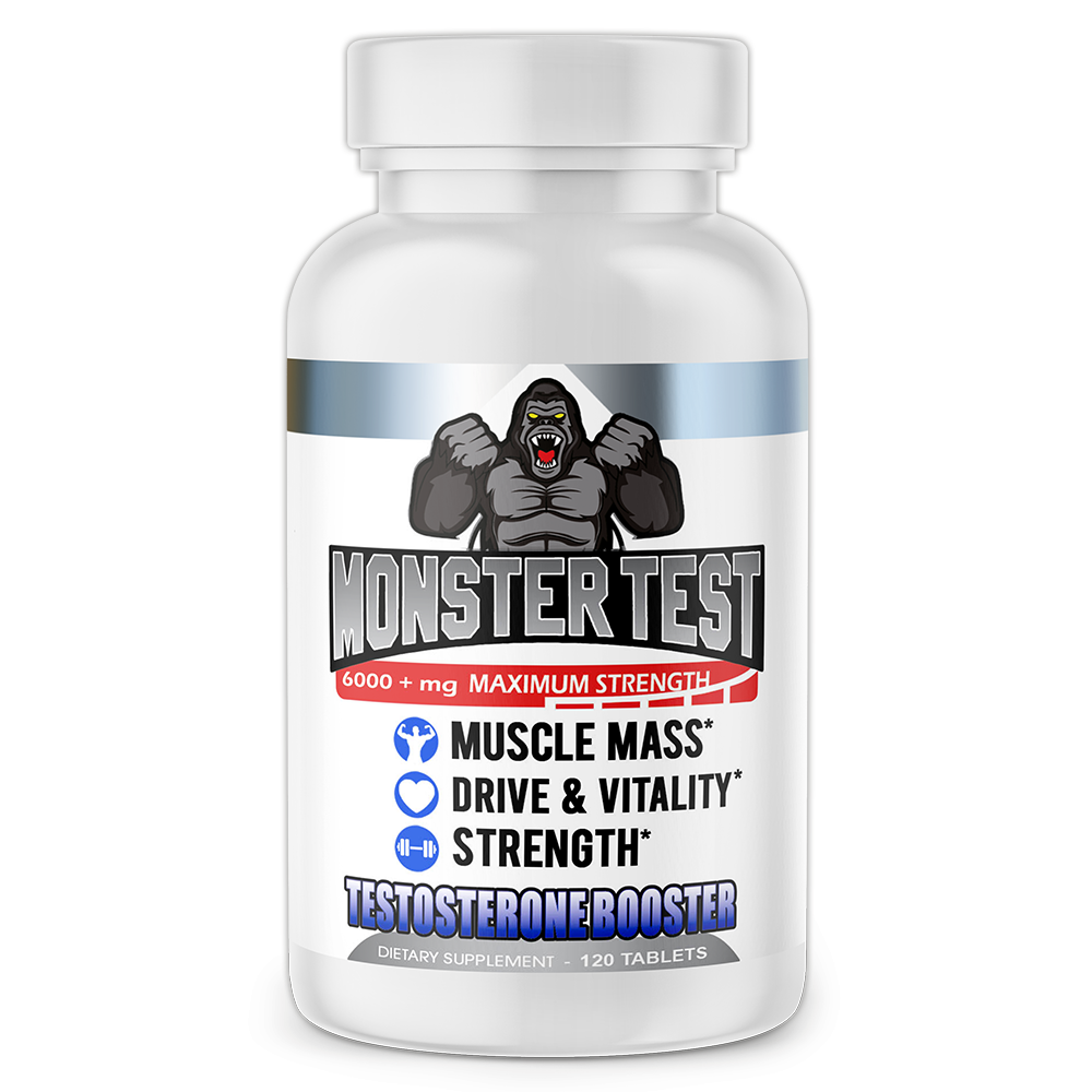 Monster Test Testosterone Booster Testosterona Supplement for Men AM and PM 2 Pk