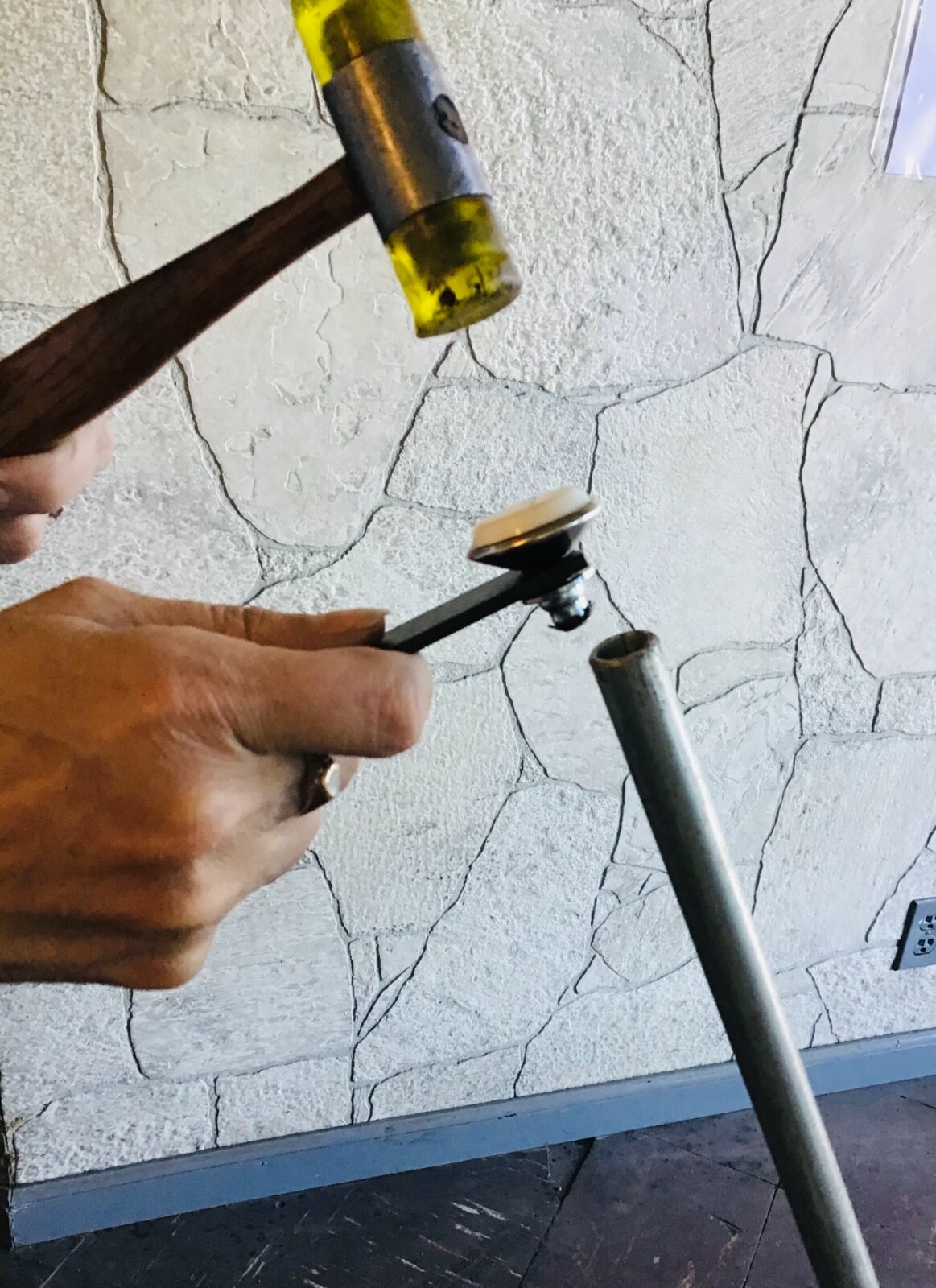 EAMES ⭐️ MILLER Stacking Chair H Base Glides Set of 4 METAL Base Feet