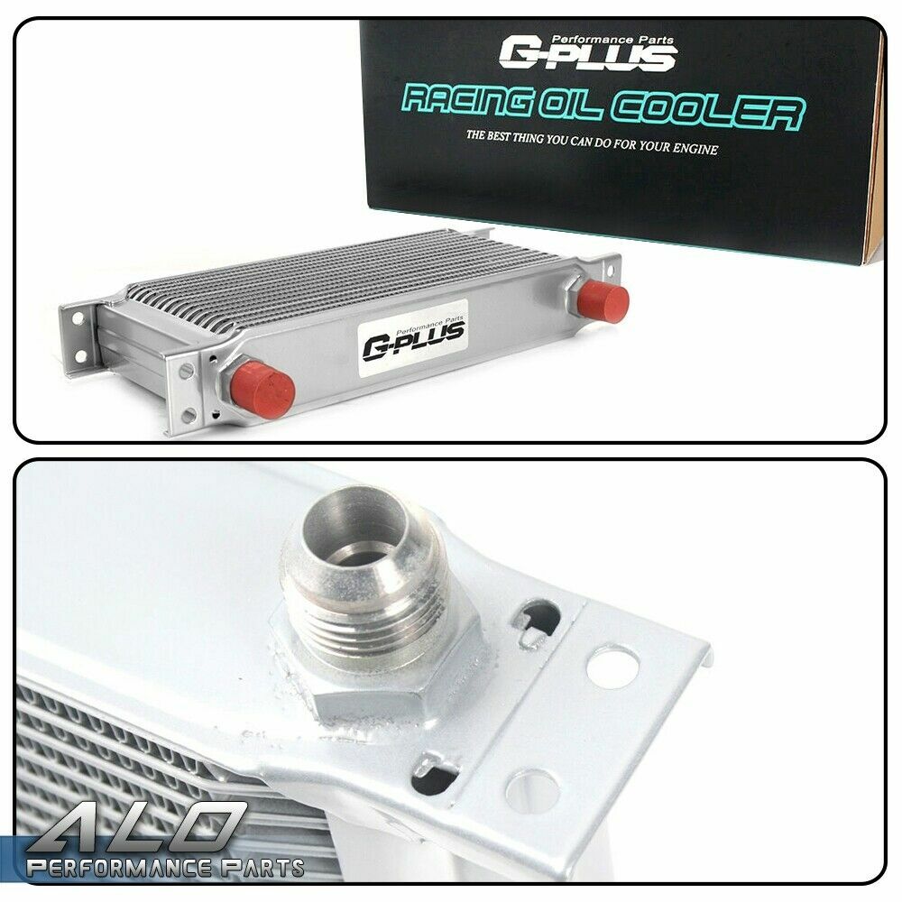 Universal 30 Row 10AN Engine Transmission Oil Cooler+7" Fixed Fan Kit