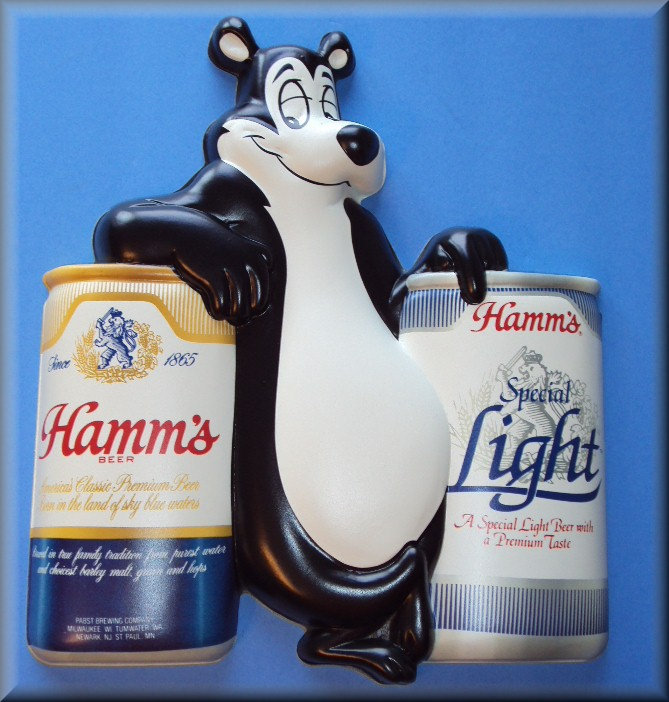 HAMMS Beer Bear with Cans, Toolbox - Cabinet Chest Magnet, 42 MIL READ!