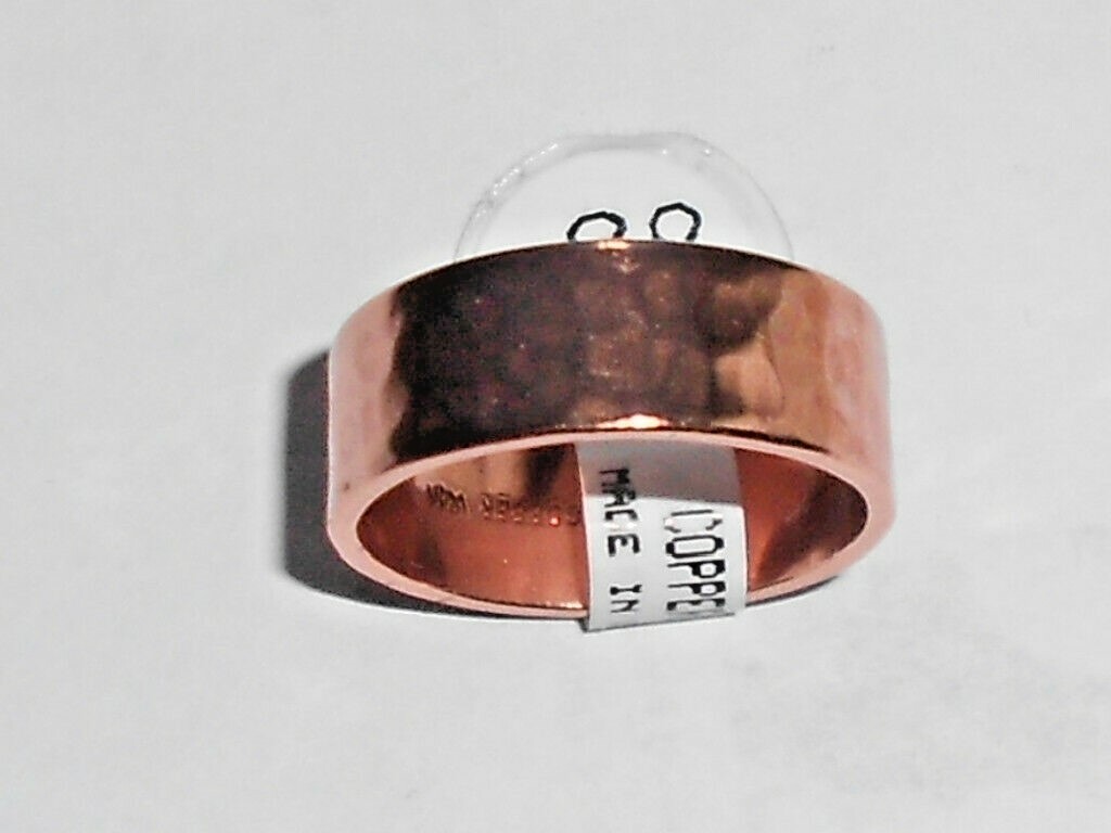 NEW Solid Copper Hammered Band Ring size 5 thru 11 Pain Relief Folk Lore